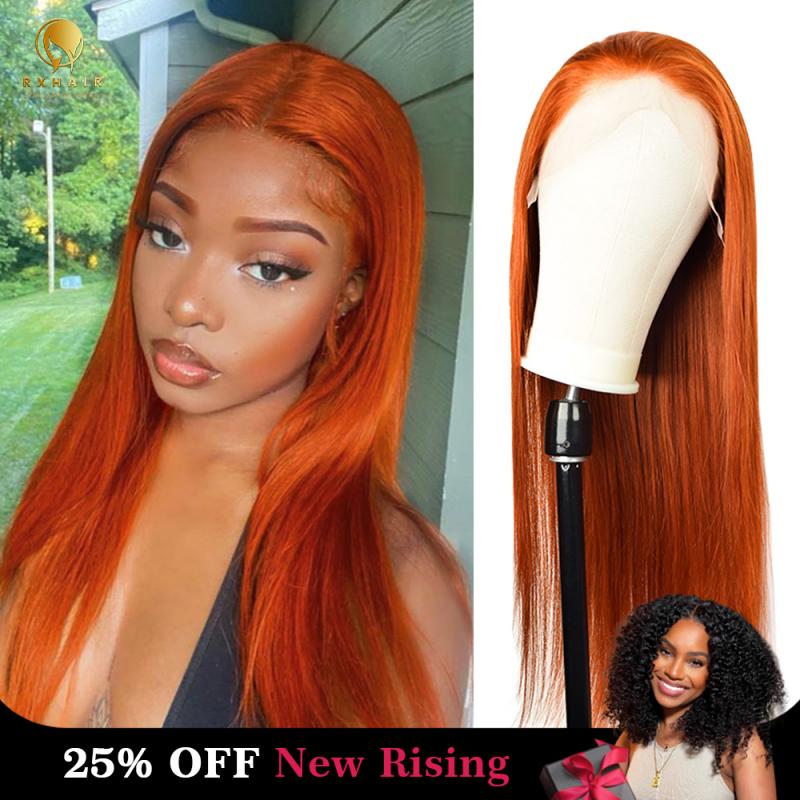 Colored Orange Ginger Transparnet Lace Human Hair Wig 180% Density Absolutely Stunning and Gorgeous buy wholesale - company Guangzhou rongxin hair products co.ltd. | China