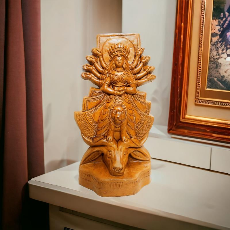 Handcrafted Terracotta Durga Status manufacturer exporter wholeseler for Home Decoration купить оптом - компания Karru Krafft | Индия
