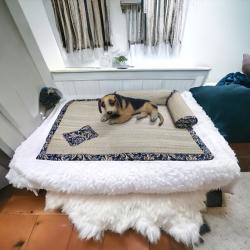 Handcrafted Natural Korai Grass Pet Bed, Washable, Comfortable Pet Bed manufacturer Exporter Wholesaler