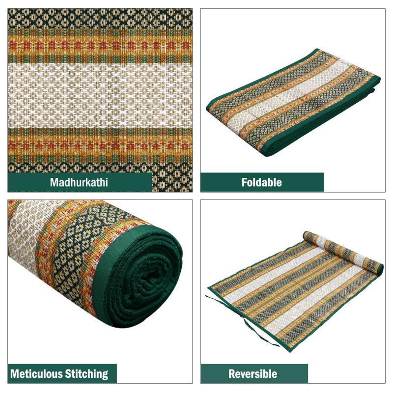 Foldable Natural River Grass Meditation Mat, Yoga Mat, Picnic Mat manufacturer exporter wholesaler buy wholesale - company Manmayee Handicrafts | India