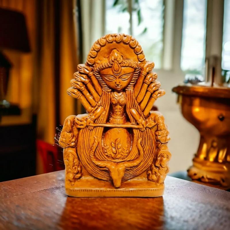 Handcrafted Eco-Friendly Terracotta Durga with Family, Clay Durga Manufacturer Exporter Wholesaler buy wholesale - company The Handmade India Online Stores | India
