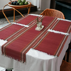 Heat Resistant Natural Korai Grass Ruby Red Table Place Mat Runner Set Manufacturer Exporter Wholesaler buy on the wholesale