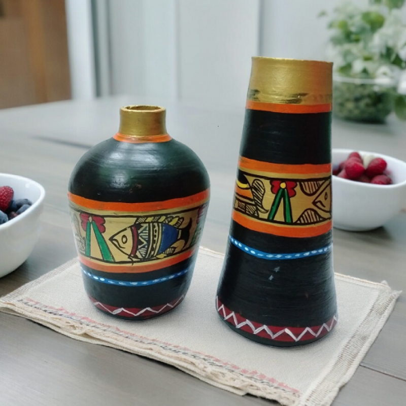 Handpainted Terracotta Home Decor Flower Pot set Manufacturer Exporter Wholesaler купить оптом - компания THe Handicraft Stores | Индия