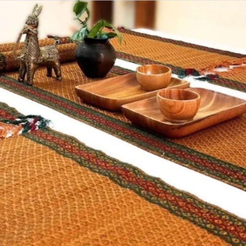 Restaurant Cafe Usable Korai Table Mat Runner Set Manufacturer Exporter Wholesaler in India buy wholesale - company Me Handicrafts Stores | Canada