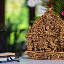 Home Interior Terracotta Durga with Family idols Manufacturer Exporter Wholesaler, Mitti ke Durga buy on the wholesale