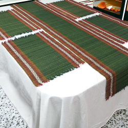 Handmade Organic Korai Grass Embroidered Table Place Mat Runner Set Manufacturer Exporter Wholesaler