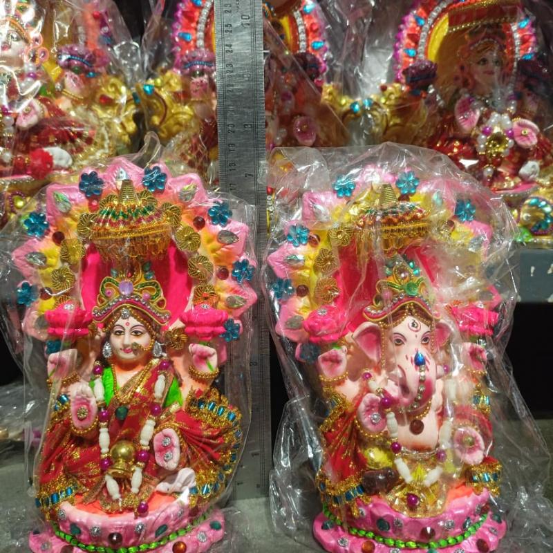 Handcrafted terracotta Ganesh Laxmi idols for Diwali Manufacturer Exporter Wholesaler buy wholesale - company Manmayee Handicrafts | India