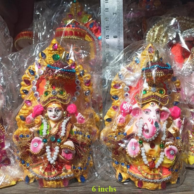 Handmade Decorative Terracotta Laxmi Ganesha for Diwali Puja Manufacturer Exporter Wholesaler buy wholesale - company Karru Krafft | India