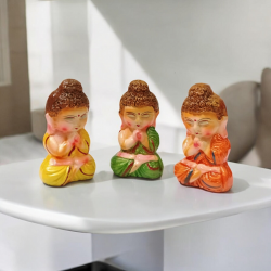 Handmade Terracotta Meditation Baby Monk set of 3 Monk Buddha Manufacturer Exporter Wholesaler купить оптом