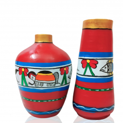 Get Ready NewYear Home Decorations handpainted terracotta pots madhubani pots manufacturer Kolkata buy on the wholesale